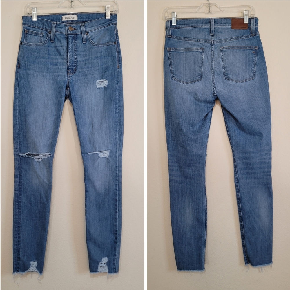 Madewell 9" high-rise skinny jeans distressed